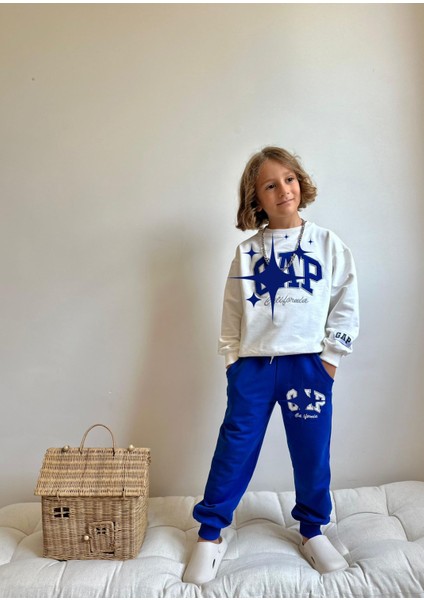 Işlemeli Baskili 2 Iplik Sweatshirt-Eşofman Altı Mevsimlik Erkek Çocuk Takım