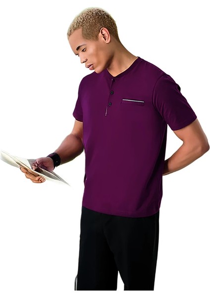 1550 Erkek Yazlık Büyük Beden Uzun Kol Uzun Alt Pijama Takımı