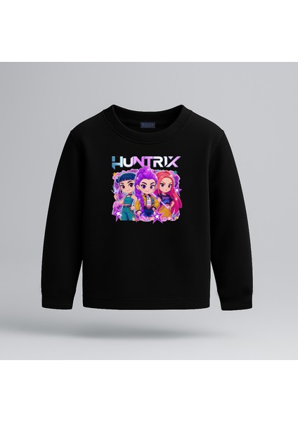 Kpop Demon Hunters Hunterix Baskılı Uzun Kollu Kız Çocuk Tişört 4-13 Yaş - Huntr/x Tshirt