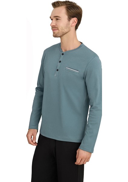 Elitepoint 1614 Erkek Ön Üç Düğmeli Cepli Kışlık Pijama Takım modelleri