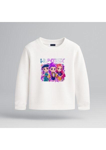 Kpop Demon Hunters Hunterix Baskılı Uzun Kollu Kız Çocuk Tişört 4-13 Yaş - Huntr/x Tshirt