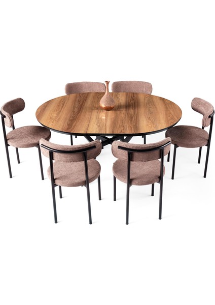 Roza Yuvarlak Highgloss Açılır Mutfak Yemek Masası 120CM fiyatları