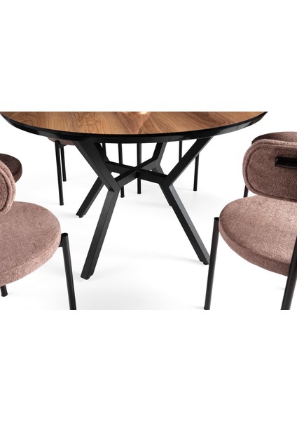 Roza Yuvarlak Highgloss Açılır Mutfak Yemek Masası 120CM indirimleri