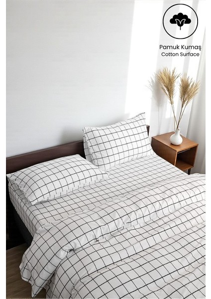 Haven Series Çift Kişilik Pamuklu Nevresim Takımı Ekose Desen – 160X200 Lastikli Çarşaf + Yorgan Kılıfı + 2 Yastık Kılıfı modelleri
