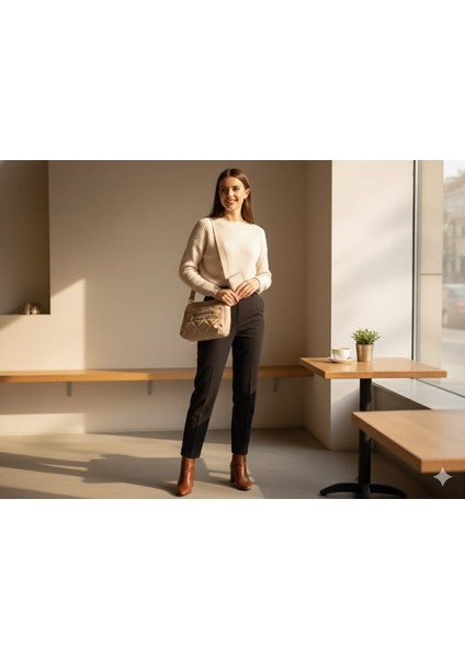 Bej Crossbody Seti | Günlük Çanta ve Cüzdan fırsatları