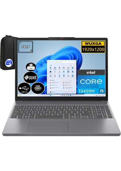 Ip Slim 3 I5-13420H 16GB Ram 2tb SSD Wuxga 83K100Q0TREP10 15.3" IPS WIN11 Pro + Elektropasaj Çanta