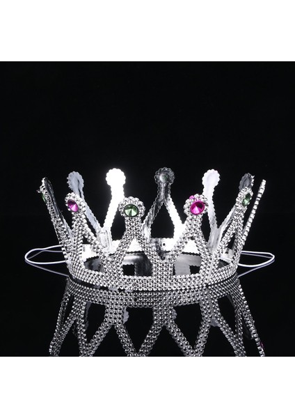 Gümüş Renk Çocuk ve Yetişkin Uyumlu Kraliçe Tacı Prenses Tacı 8X25 cm modelleri