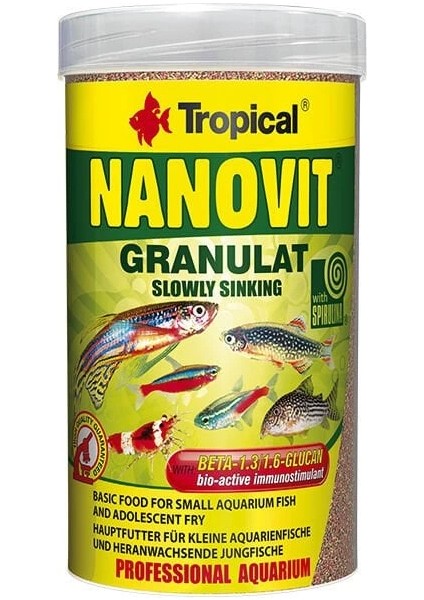 Tropical Nanovit Granulat Tetra Balıkları Için Granül Balık Yemi 100 ml 70 gr