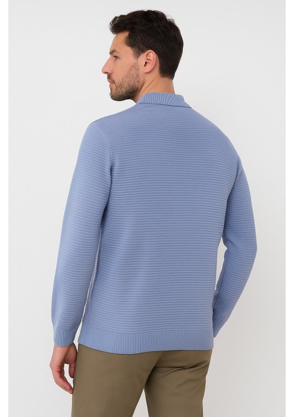 Erkek Fermuarlı Polo Yaka Kazak 732 modelleri