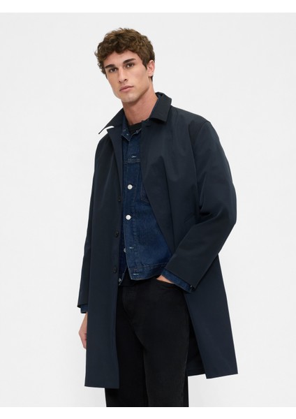 Erkek Lacivert New Mac Trençkot