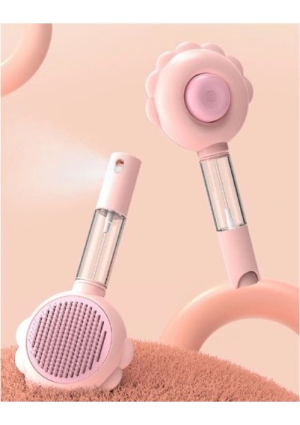 Basmalı Telli Su Sprey Hazneli Hayvan Fırçası Çift 2in 1