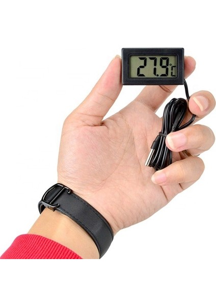 Dijital Termometre - Hassas Sıcaklık Ölçer, LCD Ekran, Kablolu