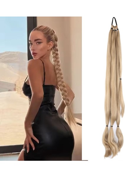 Üçlü Örgü Tokalı At Kuyruğu / Balköpüğü