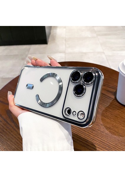 Apple iPhone 17 Pro Için Magsafe ile Uyumlu Kılıf Kamera Lensli Korumalı Şeffaf Silikon Kapak