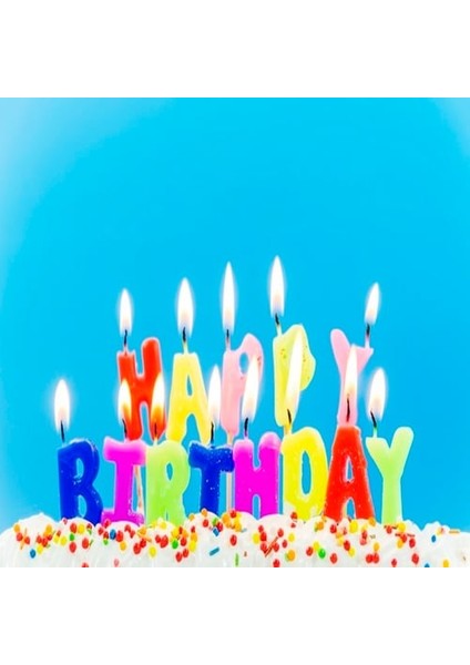 Rengarenk Happy Birthday Yazılabilen Doğum Günü Mumu modelleri