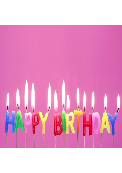 Rengarenk Happy Birthday Yazılabilen Doğum Günü Mumu fırsatları