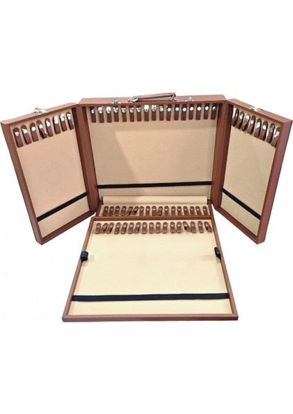 67'li Tesbih (Ahşap Kasa) Taba Deri Kuluplu Çanta 35X38 cm