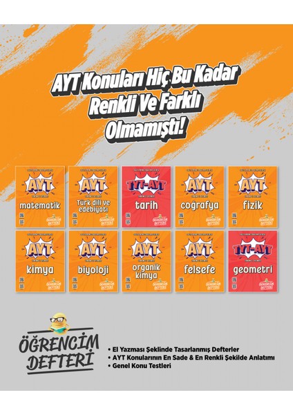 Ayt Öğrencim Defteri Ful Set. Tamamı El Yazmalı !!!