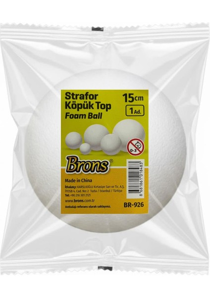 Strafor Köpük Top 15 cm 1 Adet (BR-926)