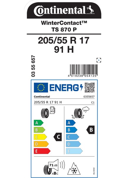 205/55R17 91H TS870 P Oto Kış Lastigi Üretim YILI:2025 fiyatları