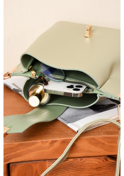 Kadın 3 Bölmeli Elden Tutmalı Omuzdan Asmalı Kaliteli Çanta fiyatları