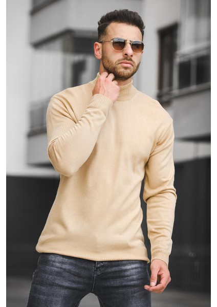 Seka 815 Pamuk Slim Fit Erkek Yarım Balıkçı Kazak