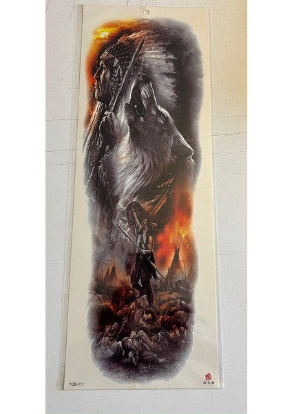 Kızıl Derili 1 Hafta Kalıcı Tam Kol Bacak Yapıştırma Geçici Dövme 46 cm