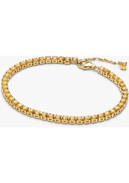 Işıltılı Sarı Tenis Bilekliği