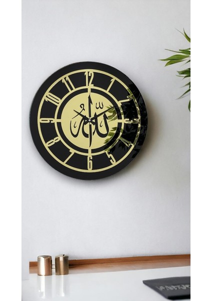 46 cm Gerçek Ayna Pleksi Rakam Dekoratif Duvar Saati