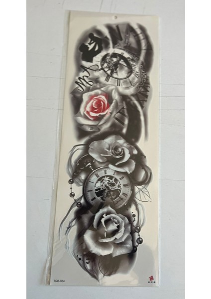 Gül Zamanı 1 Hafta Kalıcı Tam Kol Bacak Yapıştırma Geçici Dövme 46 cm