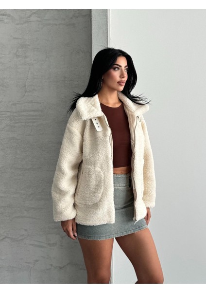 Oval Cepli Bej Peluş Ceket fiyatları