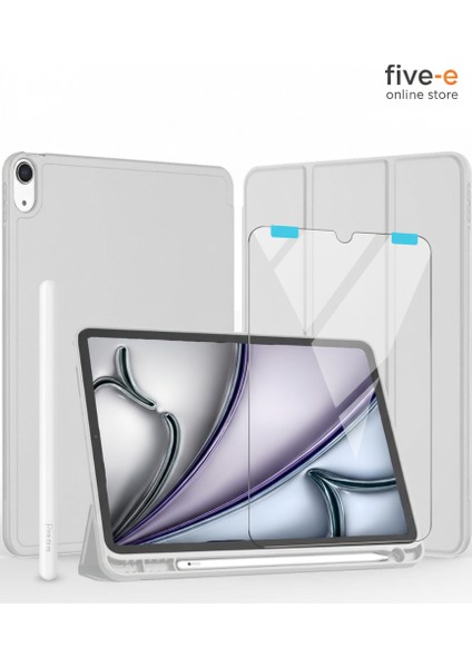 Apple iPad 11. Nesil (A16) 11 Inc (2025) Kılıf Ekran Koruyucu ve Stylus Kalemli 3'ü 1 Arada Full Gear Set A3354 A3355