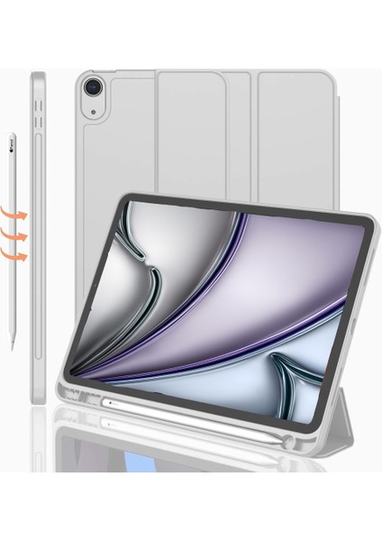 Apple iPad 11. Nesil (A16) 11 Inc (2025) Kılıf Ekran Koruyucu ve Stylus Kalemli 3'ü 1 Arada Full Gear Set A3354 A3355