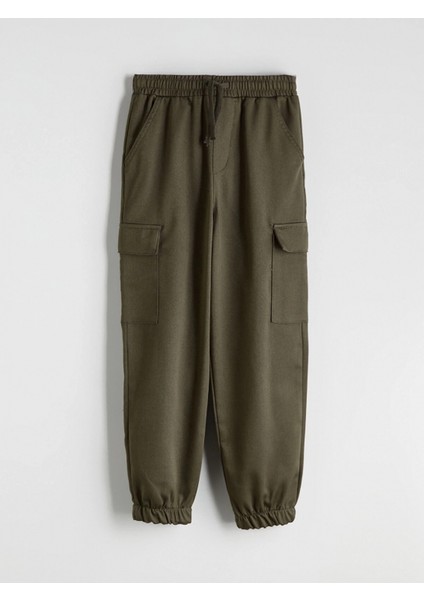 Lcw Kids Haki Beli Lastikli Erkek Çocuk Kargo Jogger Pantolon