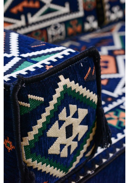 Şark Köşesi Takımı Konsepti Lacivert Anadolu Modeli Koltuk Takımı Sünger Dahil (15 Parça) indirimleri