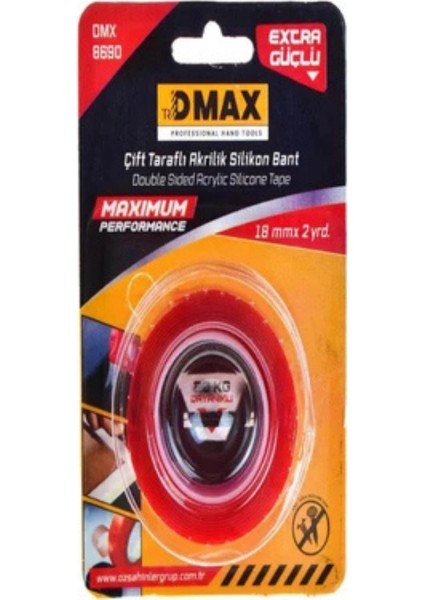 Silikonlu Çift Taraflı Montaj Bandı 18MM x 2mt