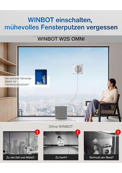 Wınbot W2S Omni Akıllı Cam Temizleme Robotu | Truedge™ Teknolojisi, Üçlü Su Püskürtme modelleri