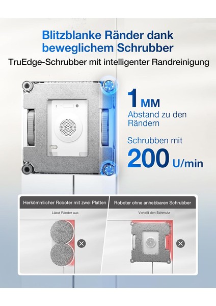 Wınbot W2S Omni Akıllı Cam Temizleme Robotu | Truedge™ Teknolojisi, Üçlü Su Püskürtme