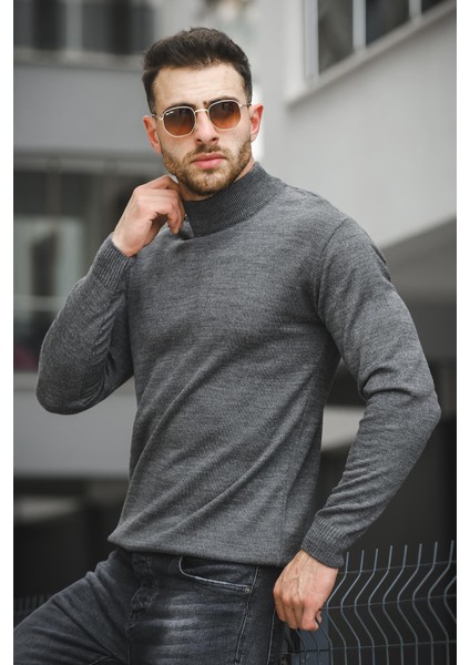 Seka 815 Pamuk Slim Fit Erkek Yarım Balıkçı Kazak