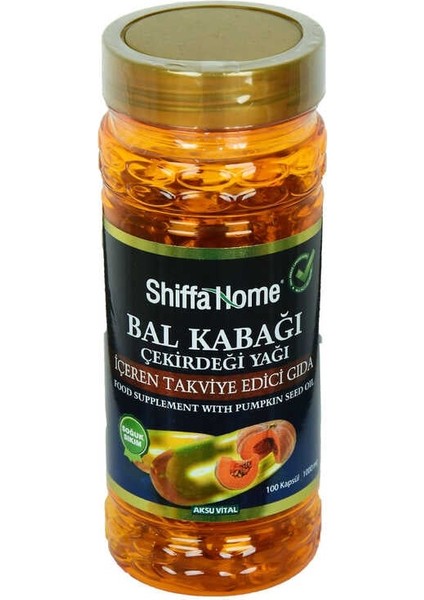 Shiffa Home Bal Kabağı Çekirdeği Yağı Soğuk Pres 1000 Mg x 100 Kapsül