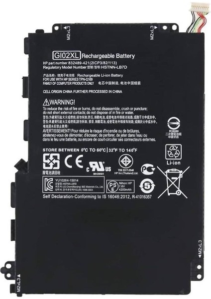 Hp Pavilion 12-B000 X2, 12-B100 X2, GI02XL Notebook Bataryası