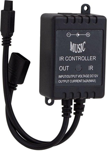 Ir Kontrol Kumandalı Renk Değiştiren Müziğe Sese Duyarlı Rgb LED Kontrol Cihazı