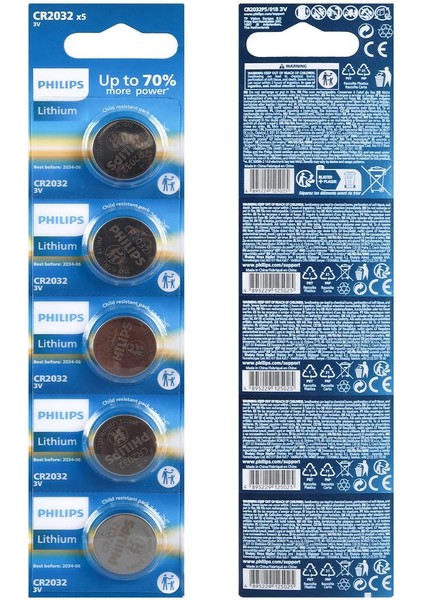 CR2032 3V Lityum Mini Düğme Para Pil (Blister 5'lı Paket) fiyatları