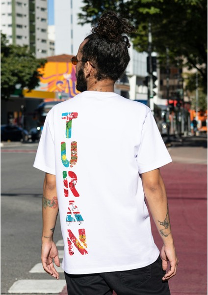 Turan V3 Tasarımlı Rahat Kalıp Pamuklu T-Shirt