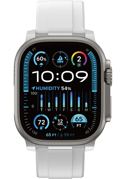 Watch 10 46MM Uyumlu Amazingthing Titan Chrono Silikon Kordon Strap Kayış Beyaz fiyatları