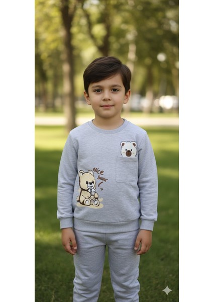1-4 Yaş Bebek Çocuk Günlük 2’li Mevsimlik Takım |sweatshirt ve Eşofman Kombini Rahat ve Şık Tasarım
