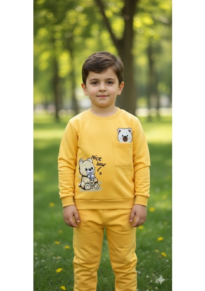 1-4 Yaş Bebek Çocuk Günlük 2’li Mevsimlik Takım |sweatshirt ve Eşofman Kombini Rahat ve Şık Tasarım