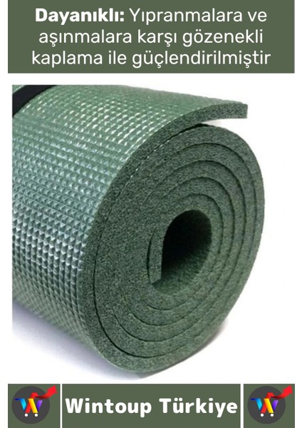 Dayanıklı Kamp Outdoor Yoga Pilates Su Geçirmez 12 mm Kalın Köpük 180 x 60 cm Askeri Haki Mat 2 Adet fırsatları