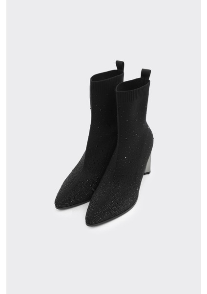 Topuklu Taş Aksesuarlı Streç Kadın Bot fiyatları