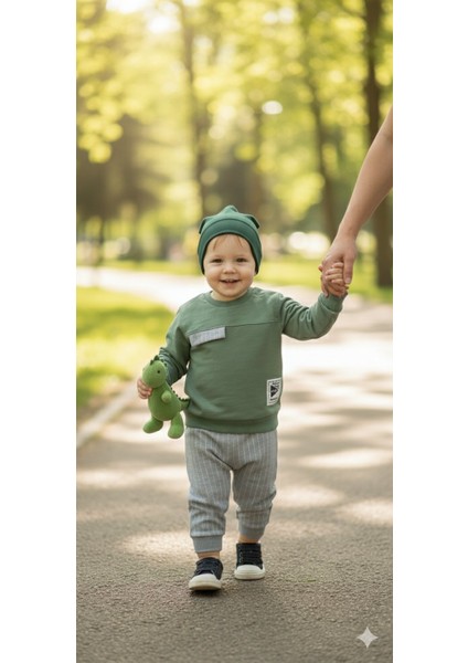 1-4 Yaş Bebek Çocuk Günlük 2’li Mevsimlik Takım |sweatshirt ve Pantolon Kombini Rahat ve Şık Tasarım